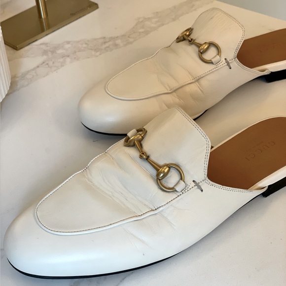 Gucci WOMEN'S PRINCETOWN SLIPPER in white leather - Picture 10 of 11